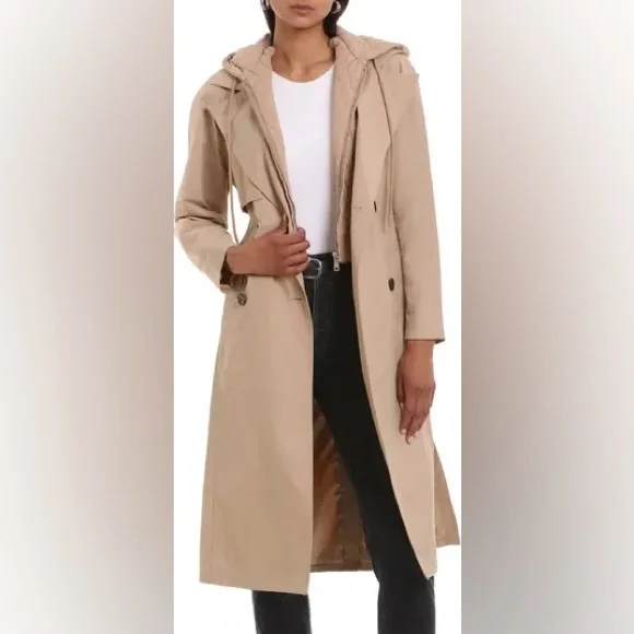 Avec Les Filles Beige Trench Coat with Hood - Picture 7 of 8